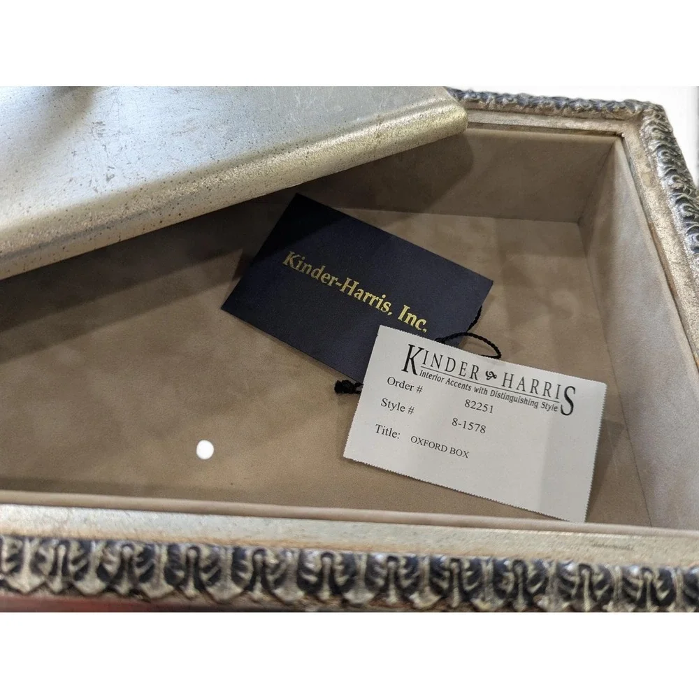Designer Kinder-Harris Valet Box Champagne Silver Leaf